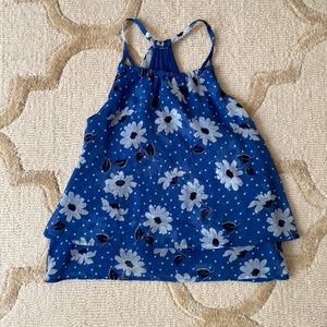 Girls flowy lined racer back tank